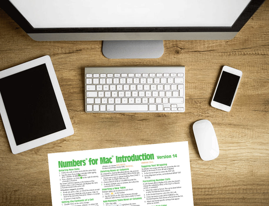 Numbers for Mac 14 Introduction Quick Reference
