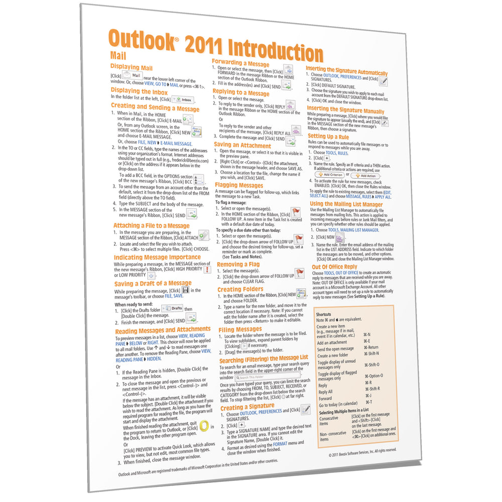 Outlook 2011  for Mac Introduction Quick Reference