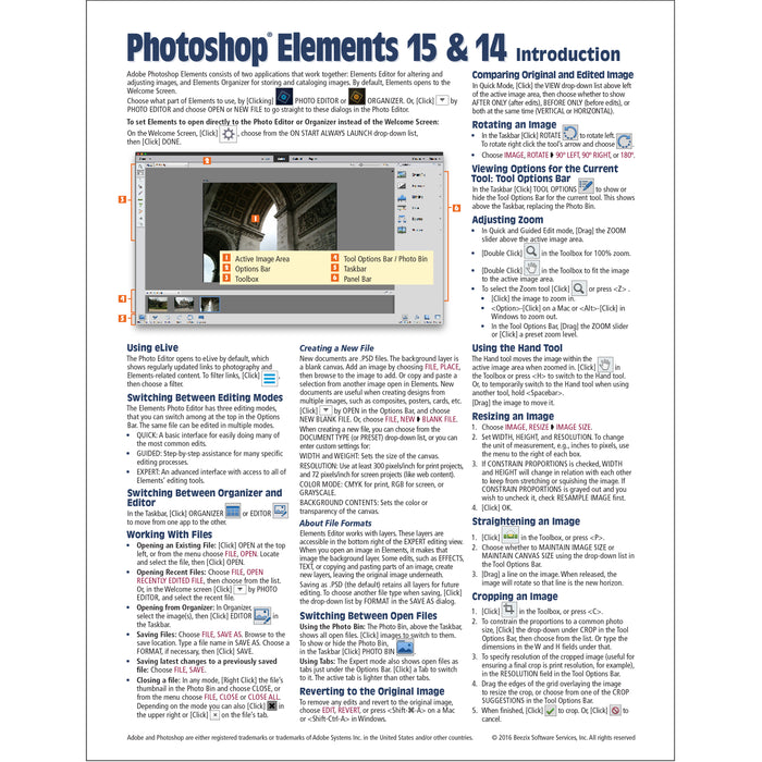 Adobe Photoshop Elements 15 (and 14) Introduction Quick Ref