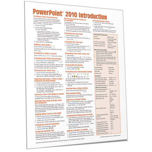 PowerPoint 2010 Introduction Quick Reference