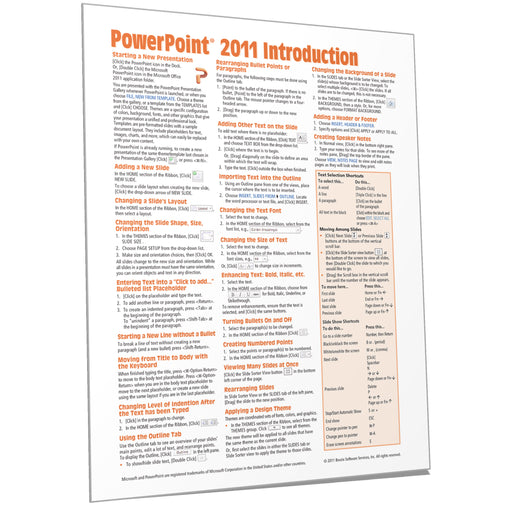 PowerPoint 2011 for Mac Introduction Quick Reference