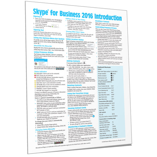 Skype for Business 2016 Quick Reference