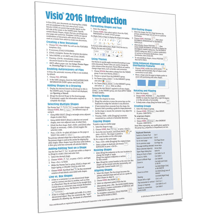 Visio 2016 Introduction Quick Reference