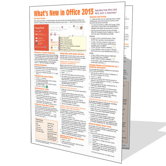 What's New in Office 2013 Quick Reference (from 2010)