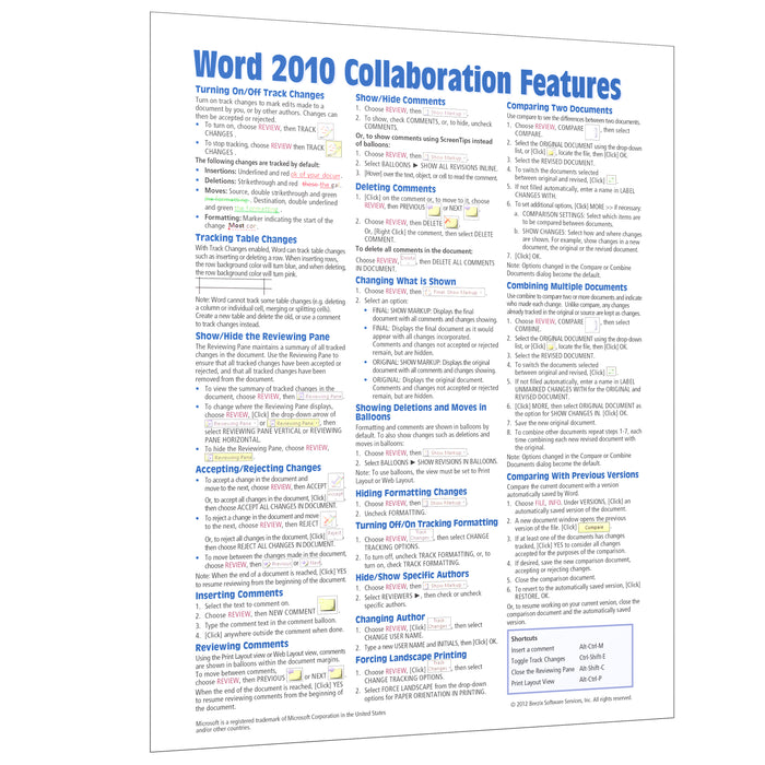 Word 2010 Collaboration Quick Reference