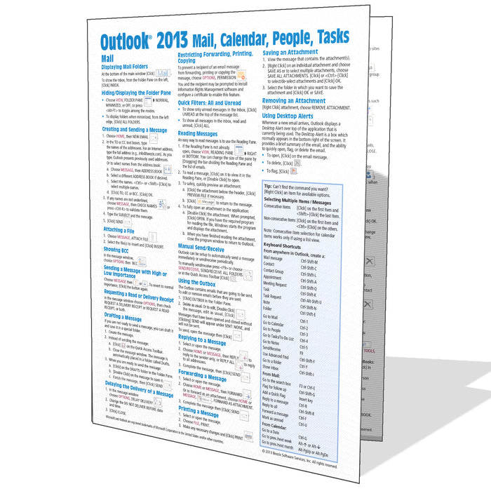 Outlook 2013 Mail, Calendar, People, Tasks Quick Reference