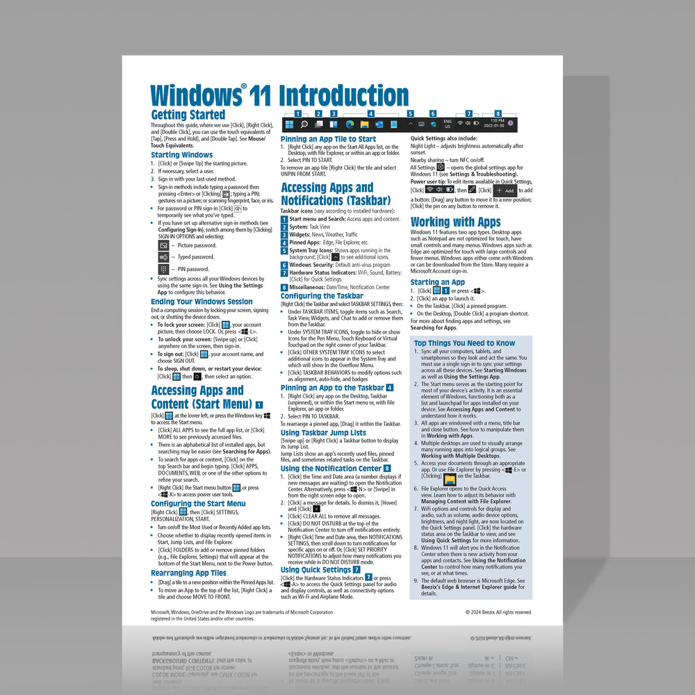 Windows 11 Introduction Quick Reference