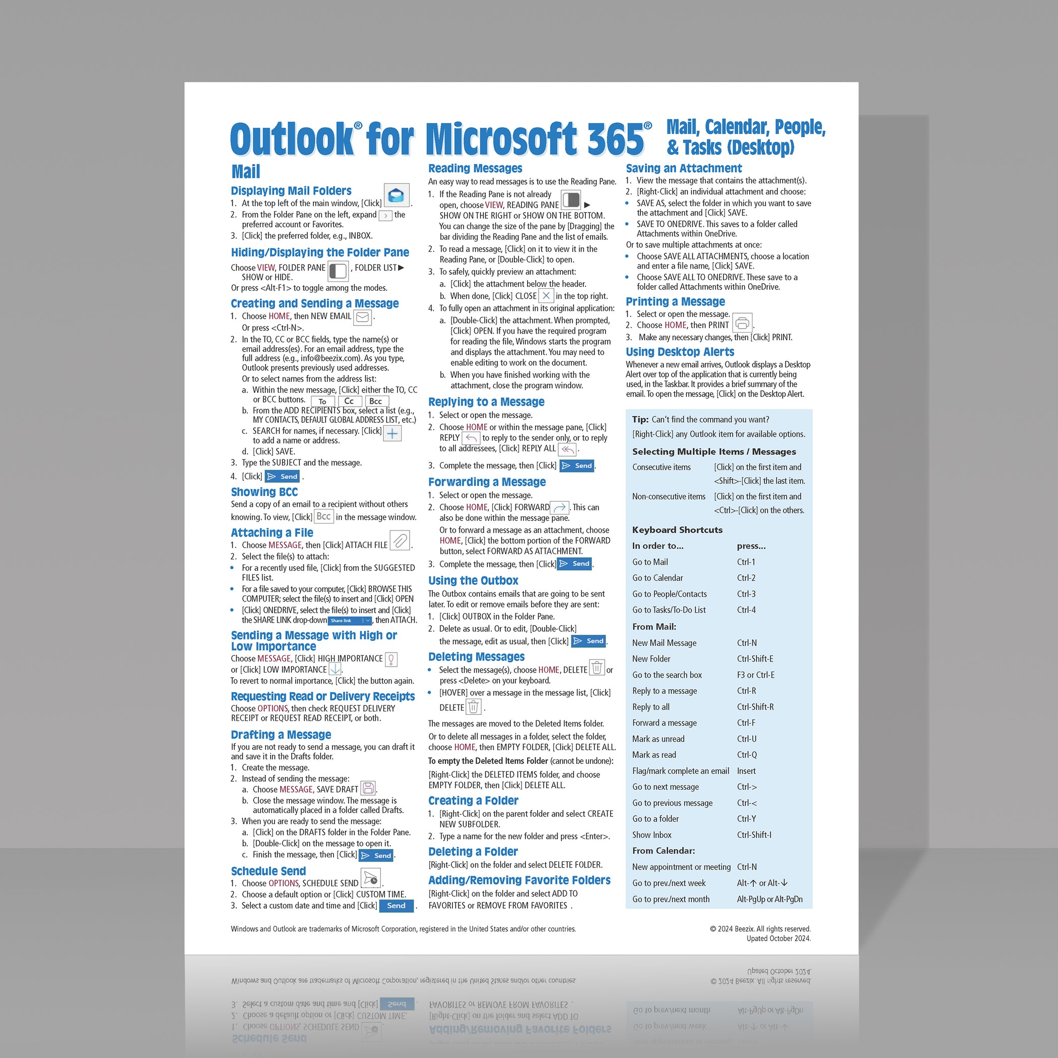 Microsoft Outlook Guide Reference Microsoft Outlook 365 Guide & Cheat Sheet (New Outlook, Desktop Versio ...