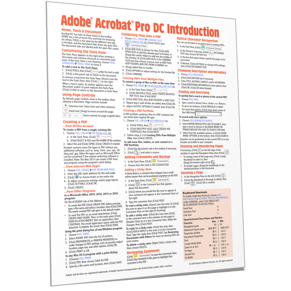 Adobe Acrobat Pro DC (Version 2019) Introduction Quick Reference