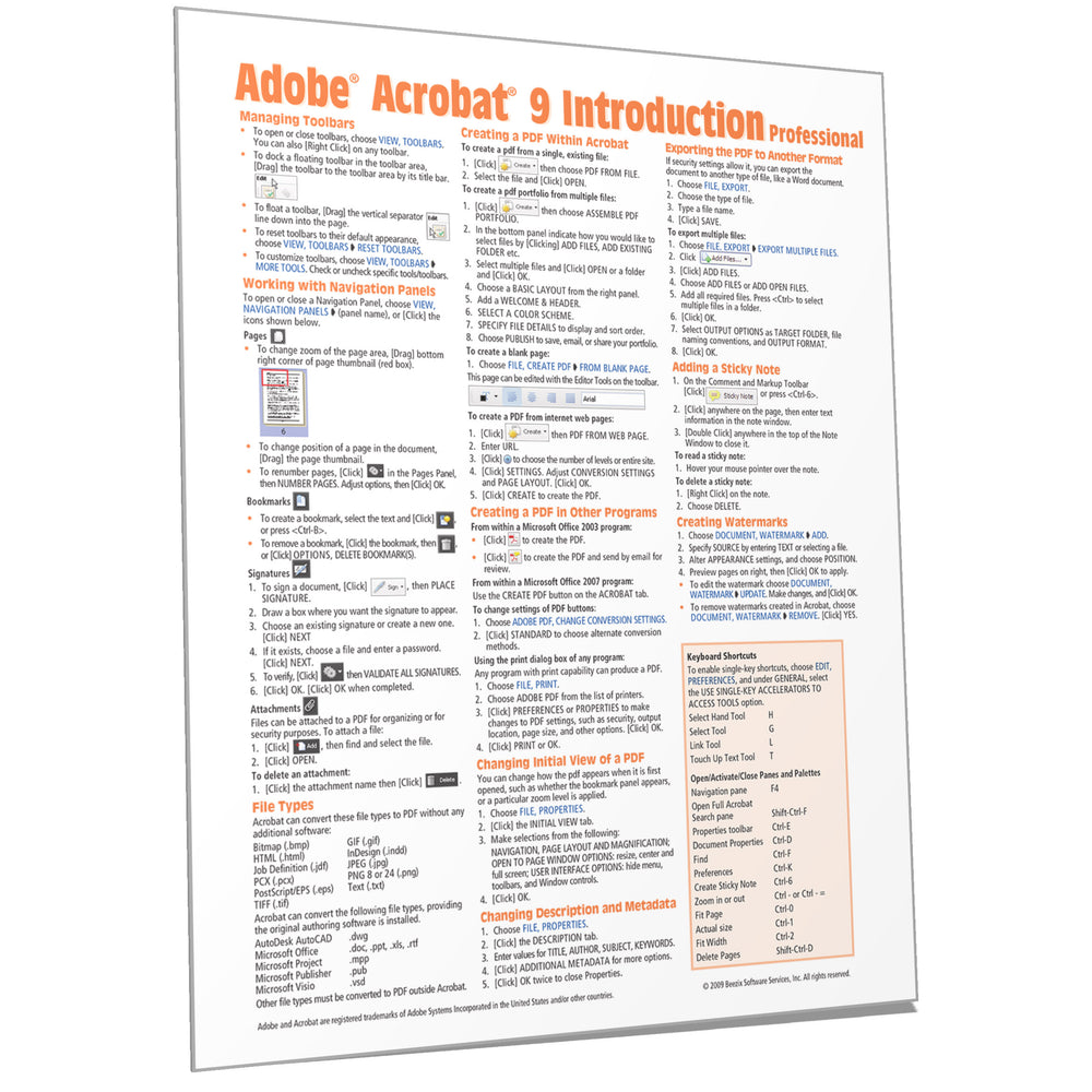 Adobe Acrobat 9 Introduction Quick Reference