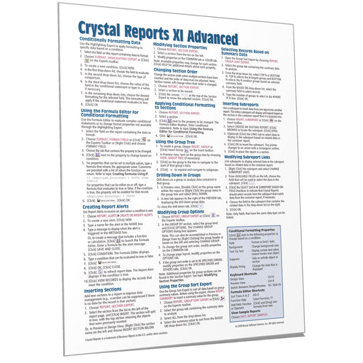 Crystal Reports XI Advanced Quick Reference