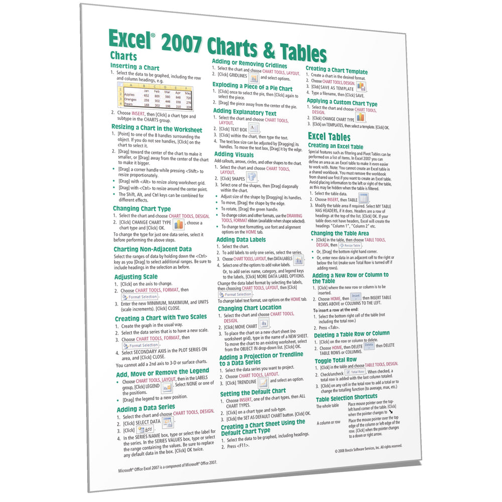 Excel 2007 Charts & Tables Quick Reference