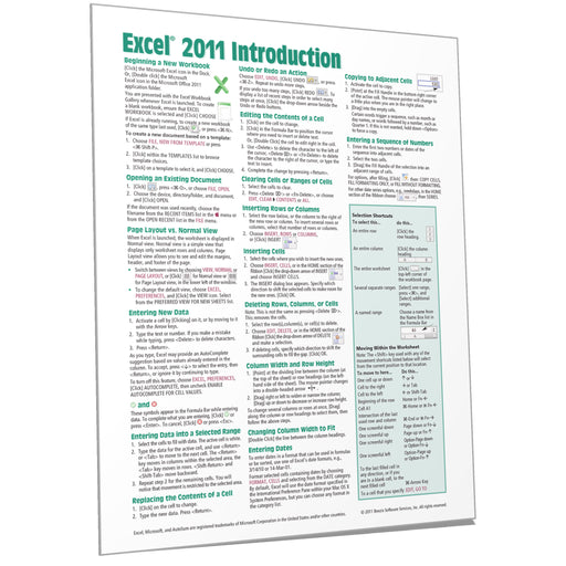 Excel 2011 for Mac Introduction Quick Reference