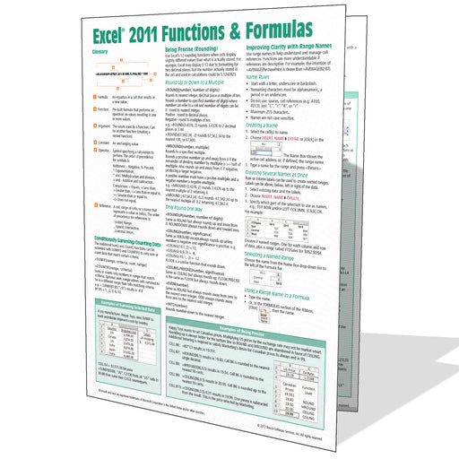 Excel 2011 for Mac Functions & Formulas Quick Reference