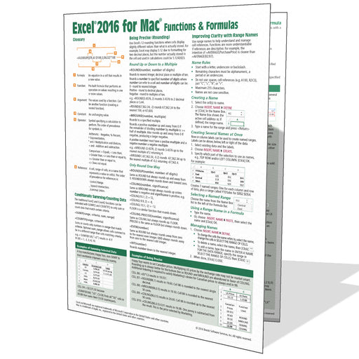 Excel 2016 for Mac Functions & Formulas Quick Reference