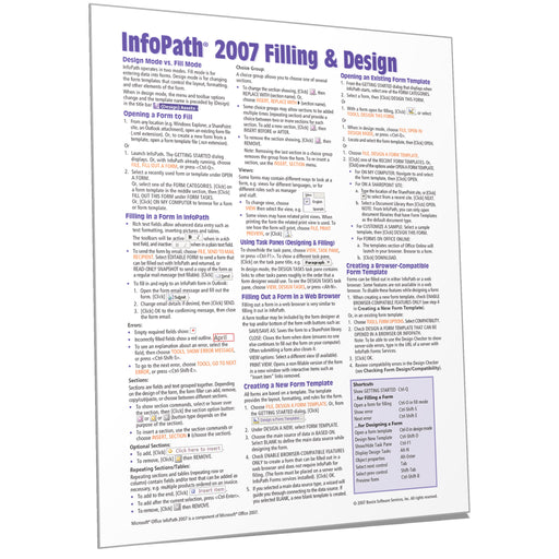 InfoPath 2007 Filling and Design Quick Reference