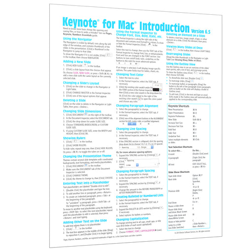 Keynote 6.5 for Mac Introduction Quick Reference