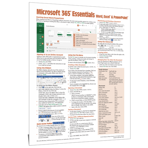 Microsoft 365 Essentials Quick Reference