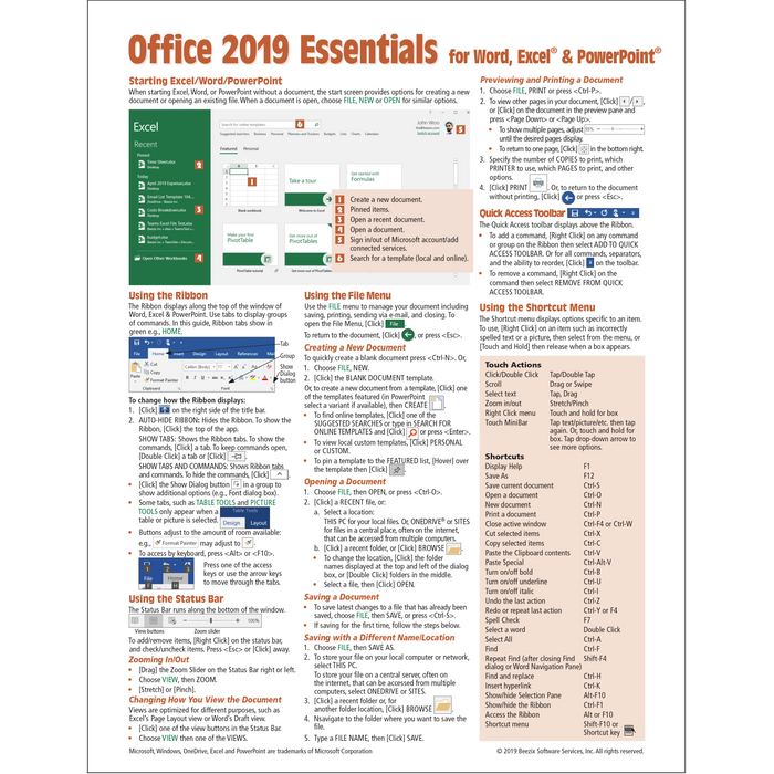 Office 2019 Essentials Quick Reference