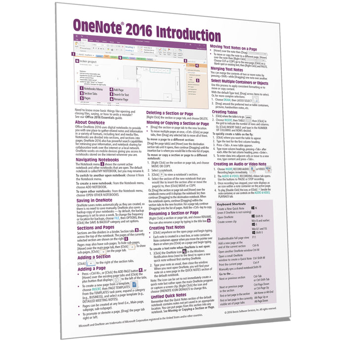 OneNote 2016 Introduction Quick Reference