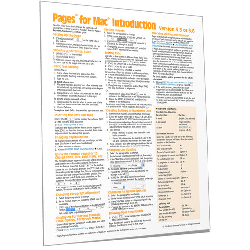 Pages for Mac (ver. 5.5 or 5.6) Introduction Quick Reference