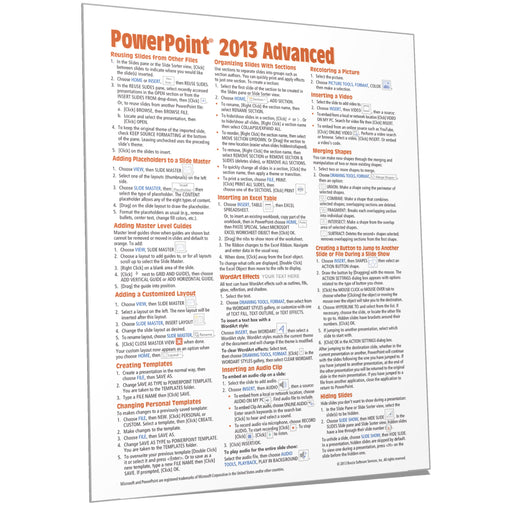 PowerPoint 2013 Advanced Quick Reference