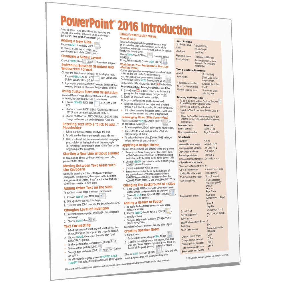PowerPoint 2016 Introduction Quick Reference