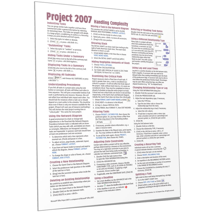 Project 2007 Handling Complexity Quick Reference