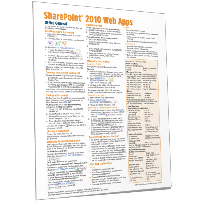 SharePoint 2010 Web Apps Quick Reference
