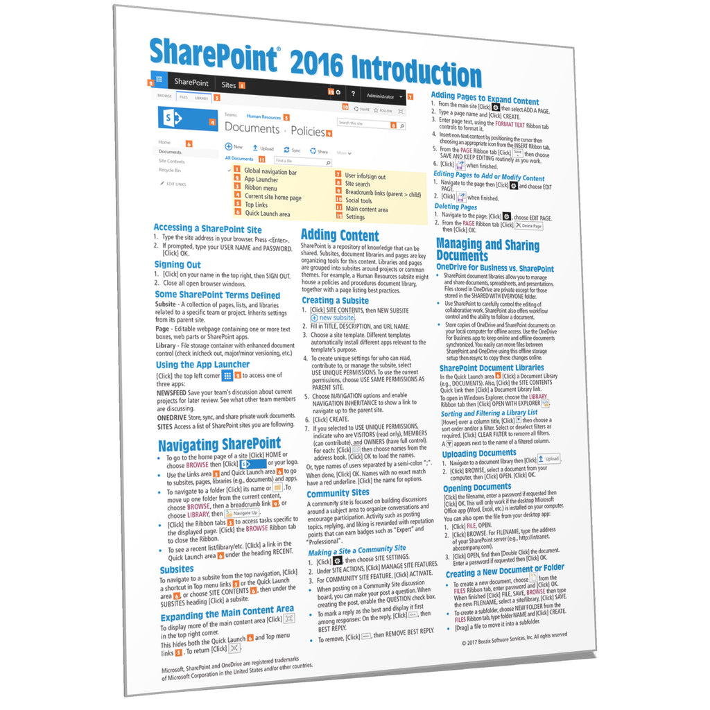 SharePoint Quick Reference Guides, Training Handouts - Beezix