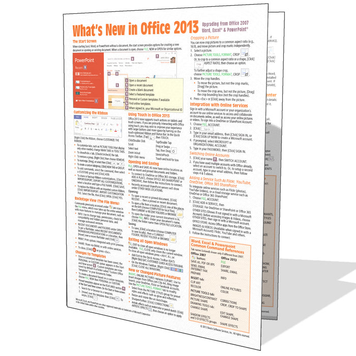 What's New in Office 2013 Quick Reference (from 2007)