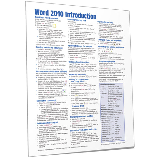 Word 2010 Introduction Quick Reference