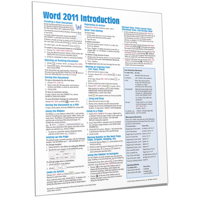 Word 2011 for Mac Introduction Quick Reference