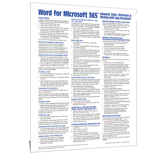 Word for Microsoft 365 Advanced Quick Reference