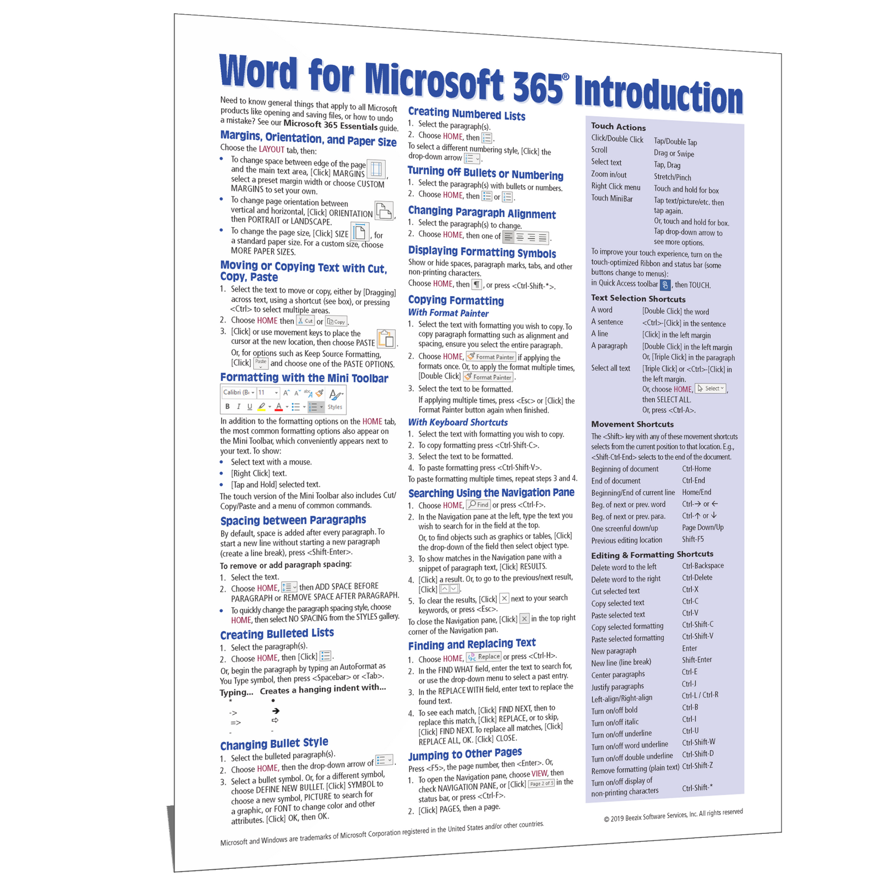 Word for Microsoft 365 cheat sheet