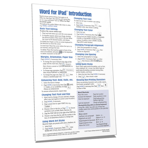 Word for iPad Introduction Quick Reference (2018)