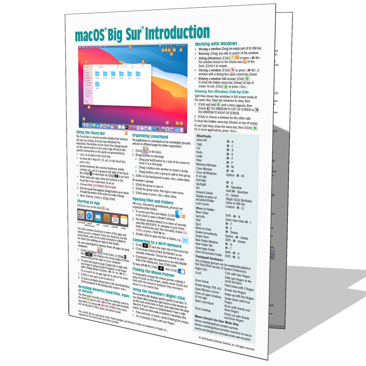 macOS Big Sur Quick Reference Guide, Instructions, Tips - Beezix