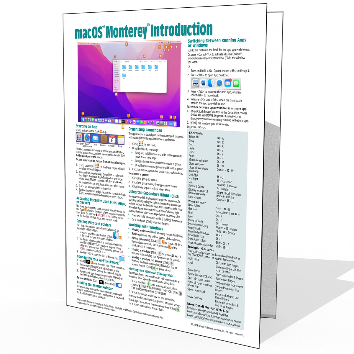 macOS Monterey Quick Reference Guide, Instructions, Tips - Beezix