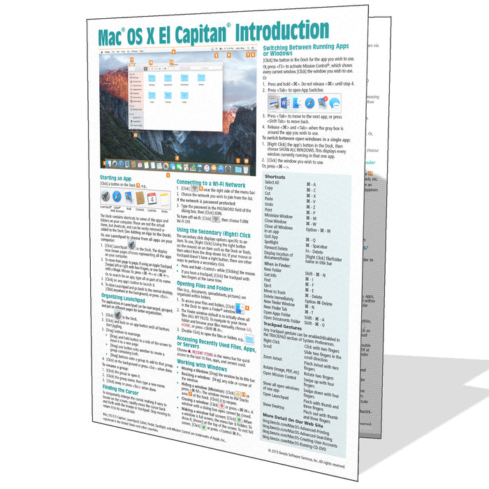 Mac OS X El Capitan Introduction Quick Reference
